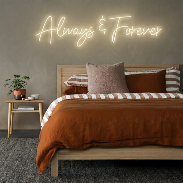 نيون لتجديد الديكور بألوان مختلفة Always & Forever لافتة