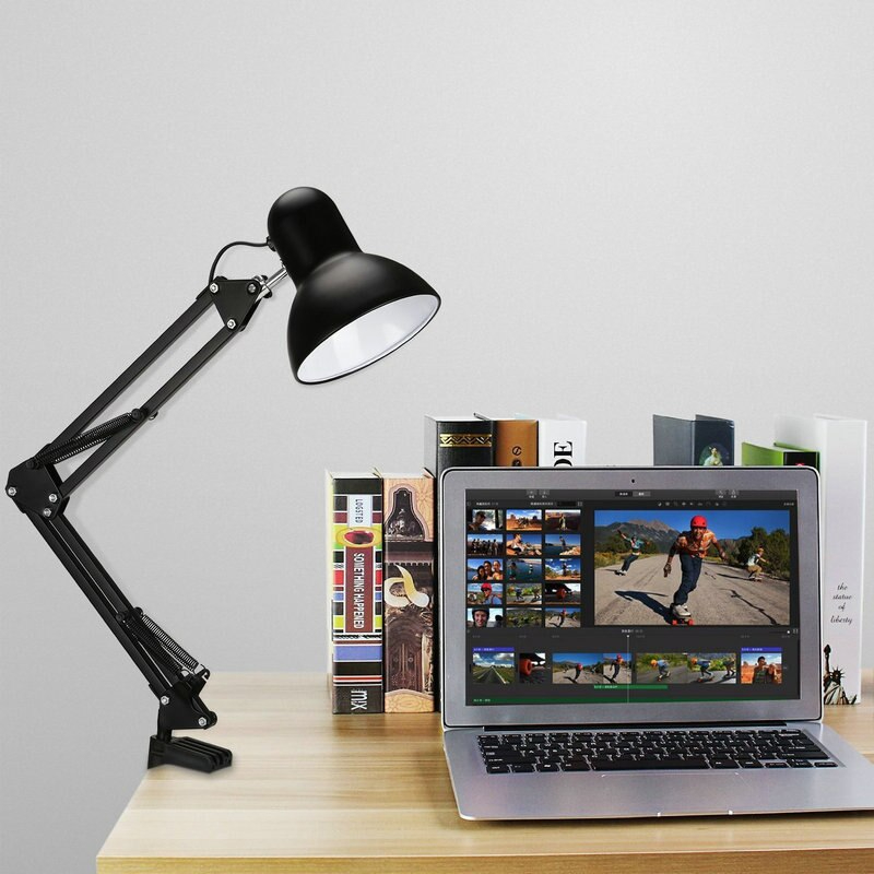 Desk-Office-Lamp-with-Fixing-Clamp-Stretchy-Arm_All_3885_8.jpeg اباجورة ومصباح بمشبك وقاعدة للتثبيت على المكتب والسرير يدور للتحكم في زاوية الضوء للمذاكرة والقراءة - الصورة 1