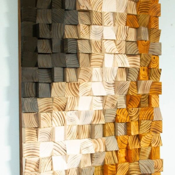 Fading Gold Mosaic 3D Wood Wall Art