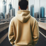 ⁦Preasure هودي اوفر سايز قطن باللون البيج⁩ - الصورة ⁦2⁩