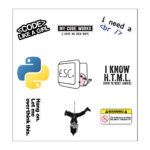 Programmers مجموعة استيكر لتزين وتجديد اللاب توب والنوت بوك والزجاجات وتربروف قابل لإعادة الاستخدام