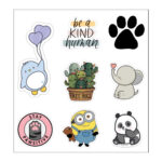 ⁦Be A Kind Human مجموعة استيكر لتزين وتجديد اللاب توب والنوت بوك والزجاجات وتربروف قابل لإعادة الاستخدام⁩ - الصورة ⁦5⁩