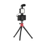 ⁦ترايبود بحامل ثلاثي مرن بتصميم اخطبوطي برأس كروية تدور 360 درجة مع مايك وإضاءة للتصوير⁩ - الصورة ⁦6⁩