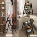 ⁦سلم قابل للطي 3 درجات يتحمل 150 كجم 80 سم⁩ - الصورة ⁦4⁩