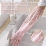 ⁦جوانتي كوع وتربروف بتصميم الزهور قابل لإعادة الاستخدام لتنظيف الأطباق والأعمال التنظيفية للمنزل⁩ - الصورة ⁦6⁩