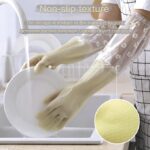 ⁦جوانتي كوع وتربروف بتصميم الزهور قابل لإعادة الاستخدام لتنظيف الأطباق والأعمال التنظيفية للمنزل⁩ - الصورة ⁦7⁩