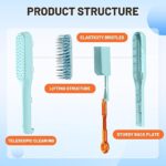 ⁦فرشة شعر لفك التشابك ذاتية التنظيف بتصميم قابل للسحب⁩ - الصورة ⁦4⁩