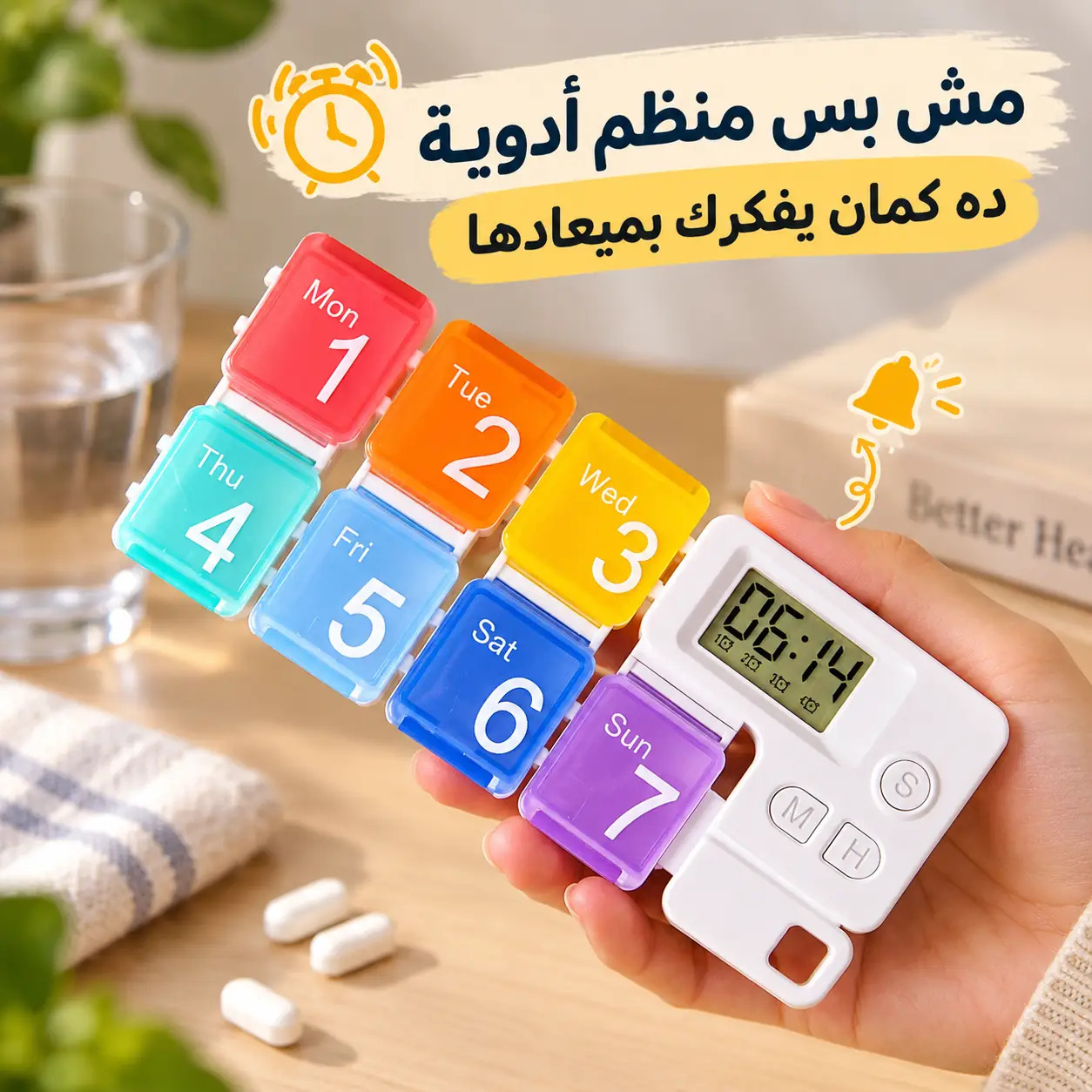 منظم-يومي-للأدوية-و-الفيتامينات-بمنبه-ذكي-مقسم-ل-7-خانات-بأيام-الأسبوع-بغطاء-محكم-الغلق_All_12850_8.jpeg منظم يومي للأدوية و الفيتامينات بمنبه ذكي مقسم ل 7 خانات بأيام الأسبوع بغطاء محكم الغلق - الصورة 1